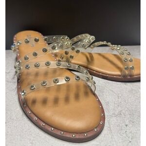 Studded Clear Strap Sandals Women's Summer Slides Casual Comfy Slip On Shoes‎